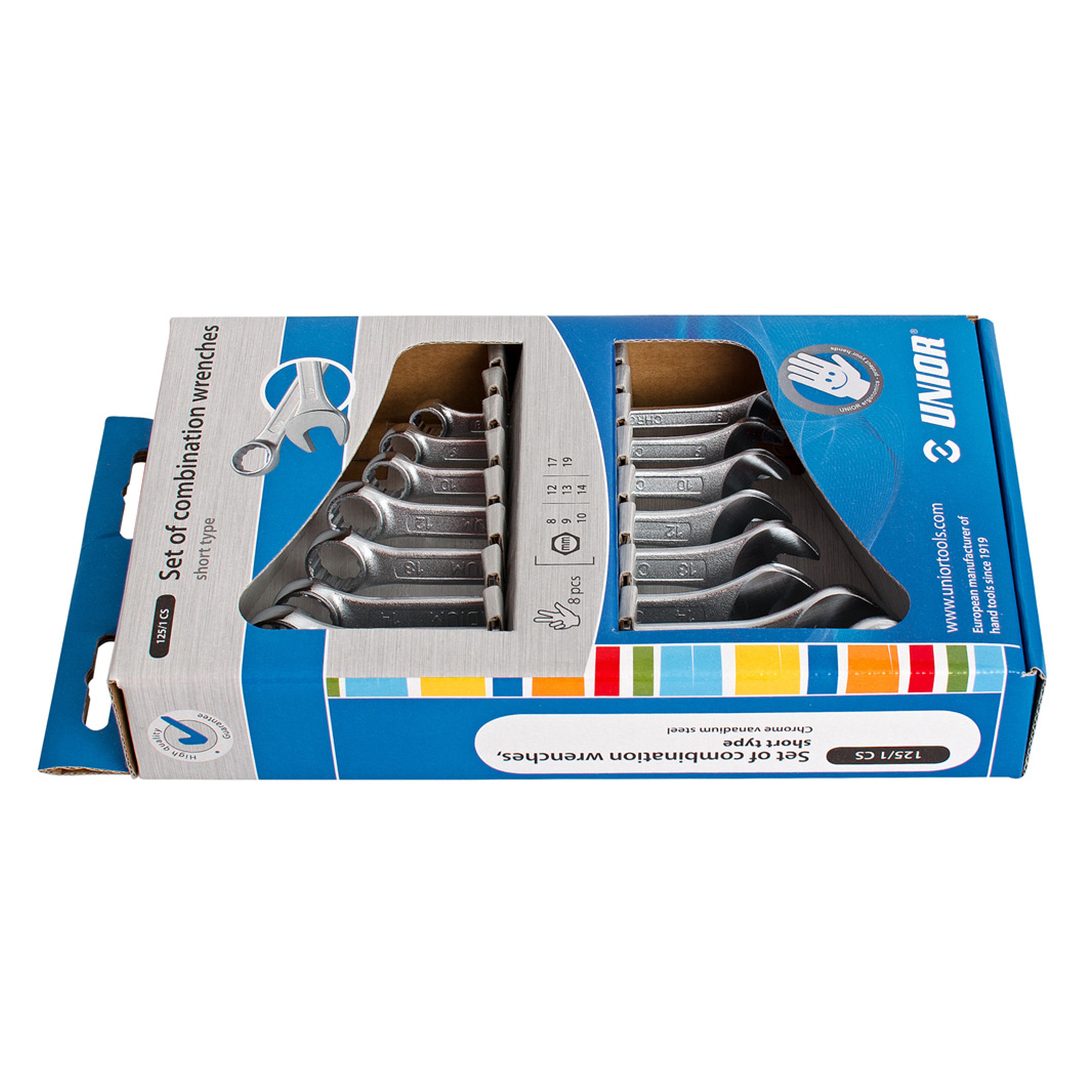 Set of combination wrenches, short type in carton box 125/1CS 8 - 19/8
