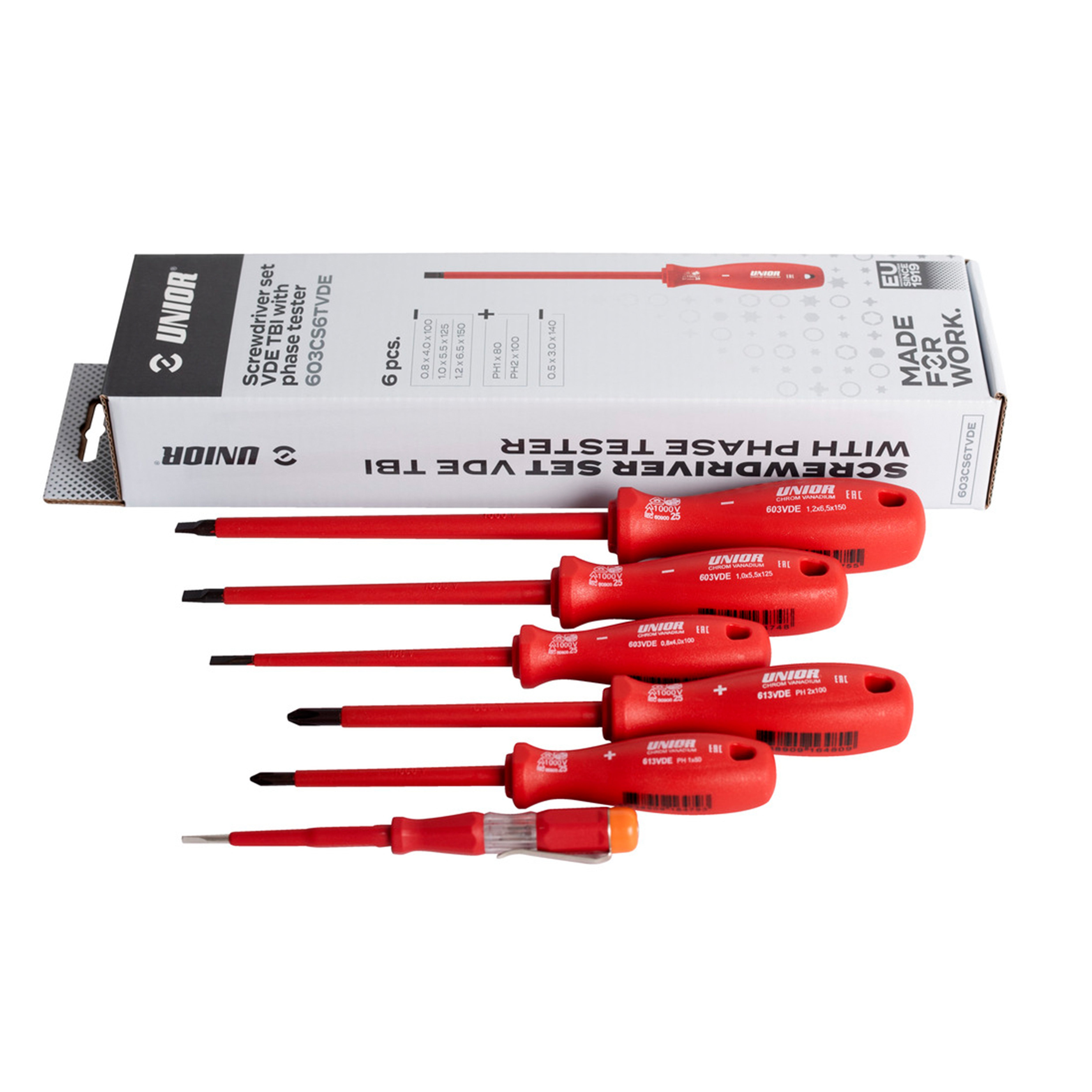 Set of screwdrivers VDE with voltage tester 603CS6TVDE /6