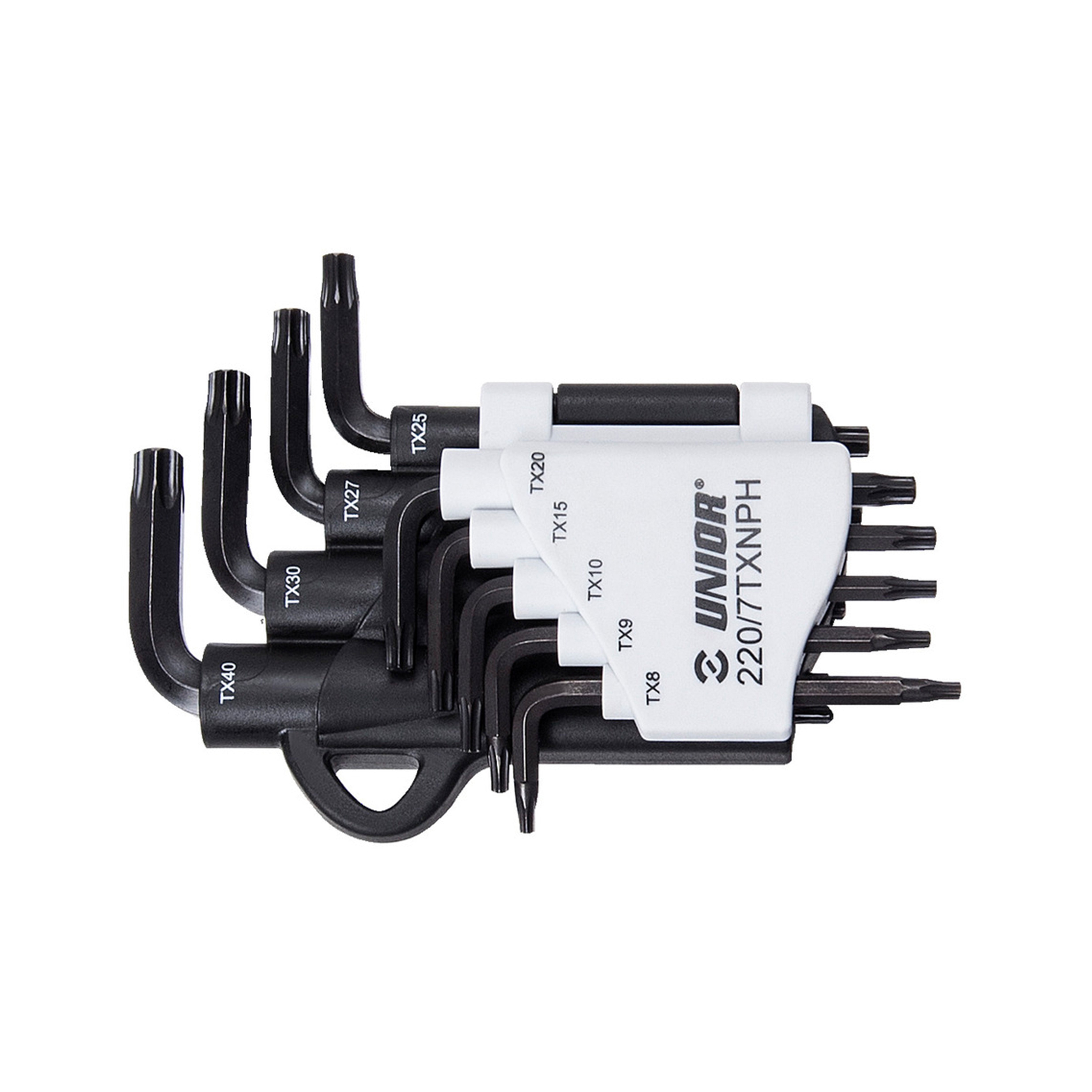 Set of wrenches with TX profile in plastic clip 220/7TXNPH 9 - 40/8