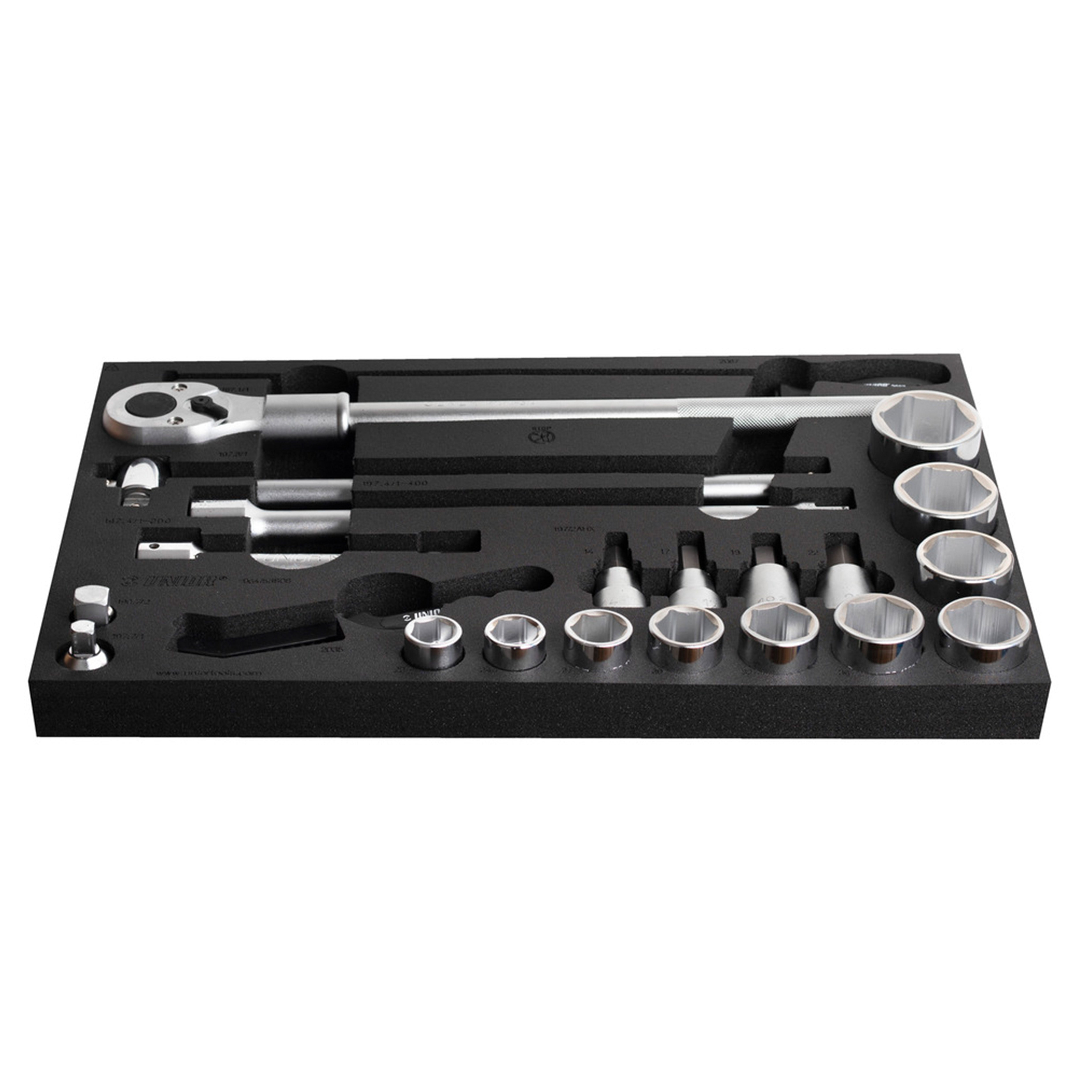 Set of socket wrenches in SOS tool tray 964/53SOS