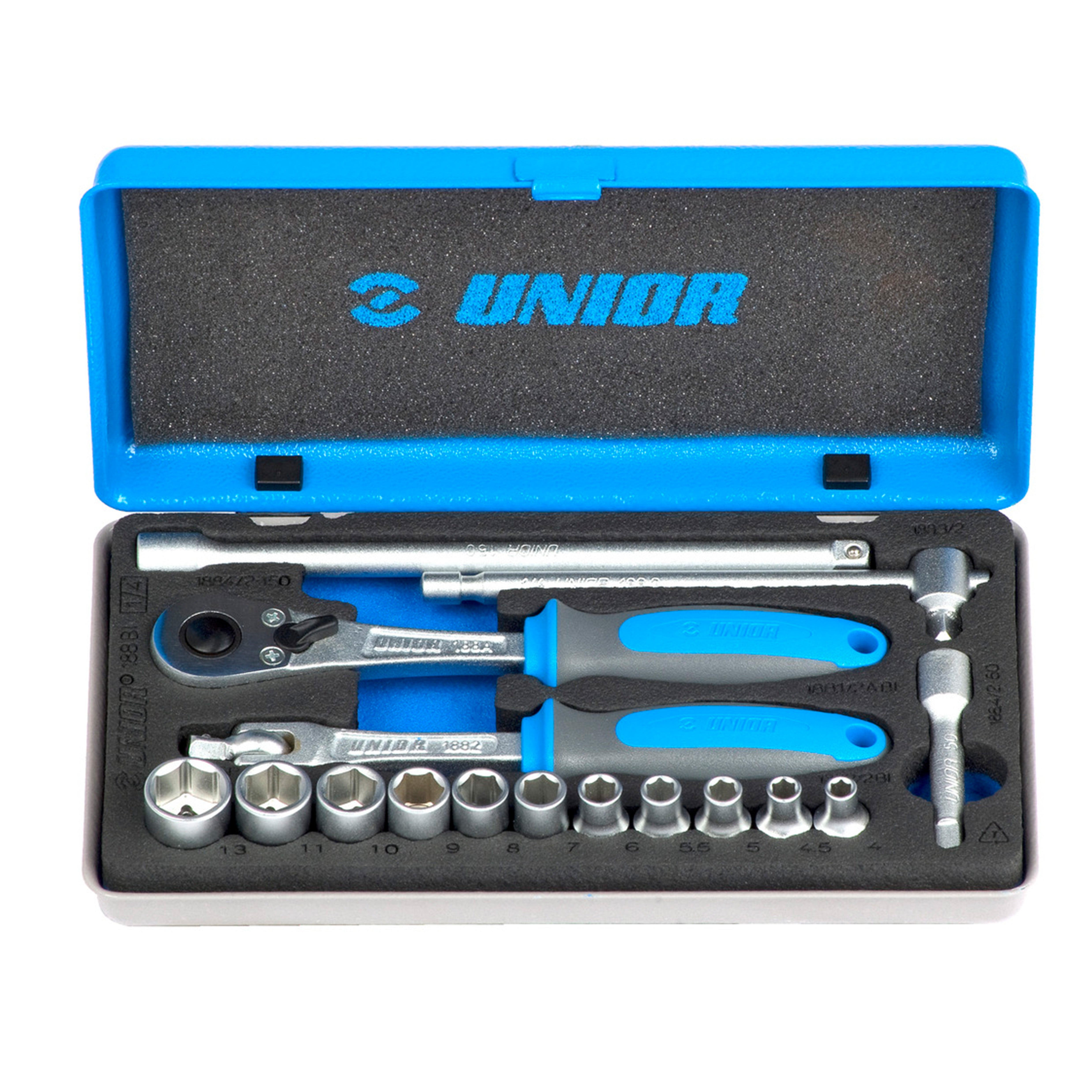 Socket set 1/4 in metal box 188BI 4 - 13/16