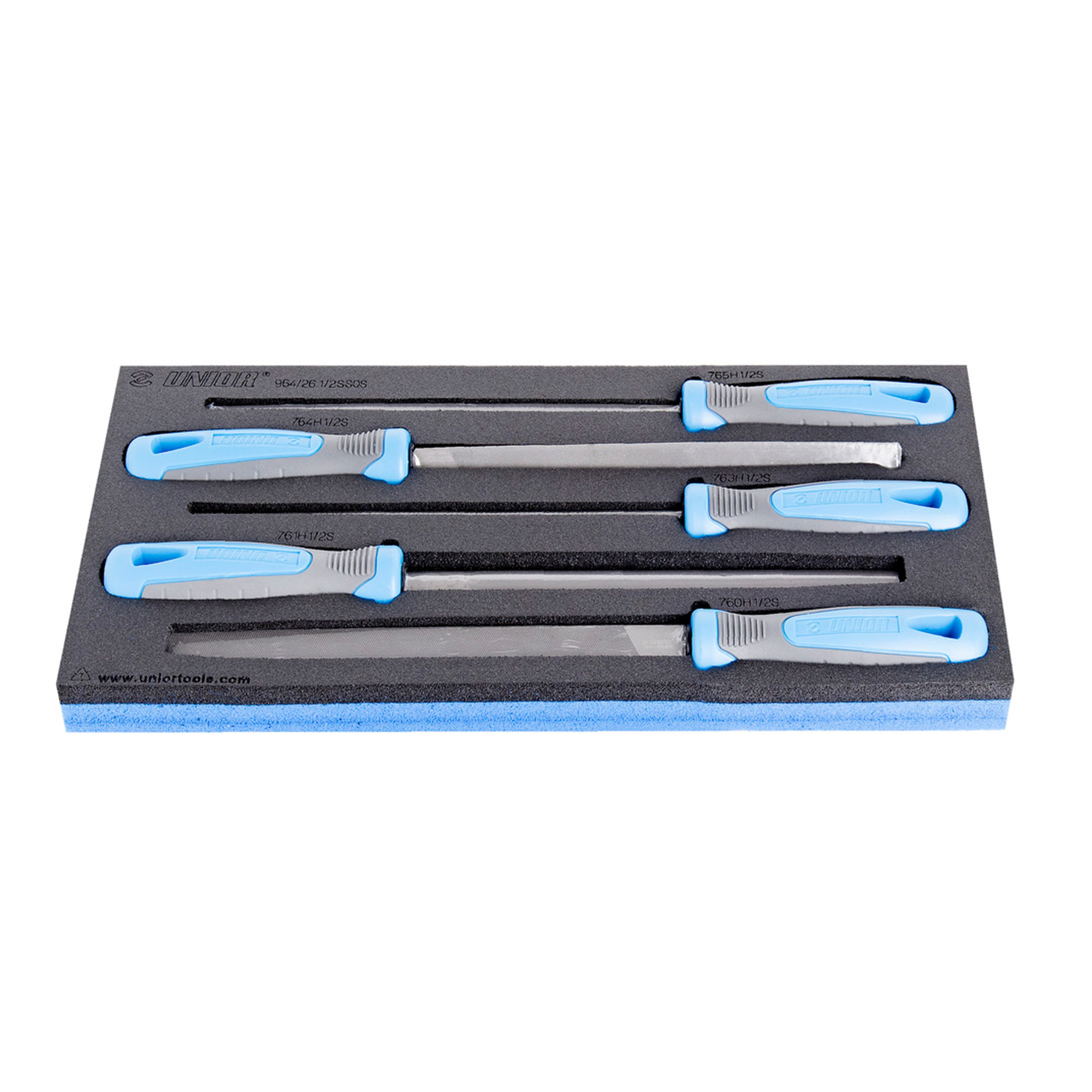 Set of half smooth files in SOS tool tray 964/26 1/2SSOS /5
